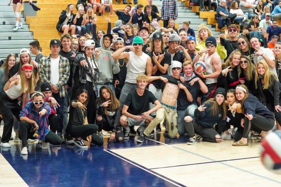 The “Gangstas” of D-Ridge show off their pride before the Eagles take on the Columbine Rebels.