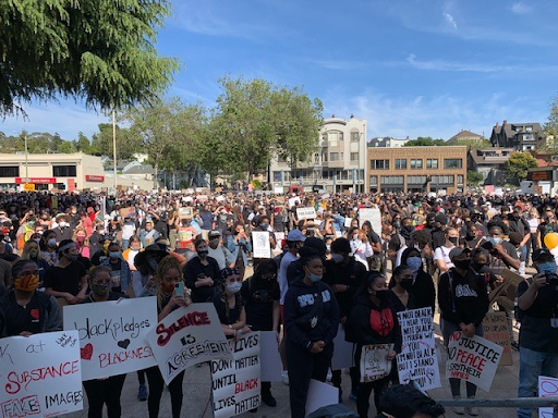 Students partake in George Floyd protest at Oakland Tech High School on June 1, 2020.