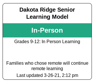 On April 5, 2021 students returned to school four days a week. 