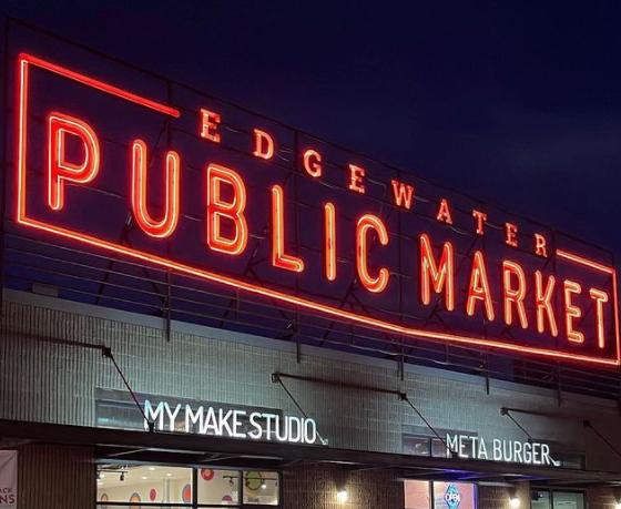 The Edgewater Public Market is located at 5505 W. 20th Ave, Edgewater, CO 80214.