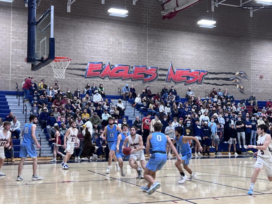The Eagles varsity basketball team plays again on February 11th at 7:00 p.m. against Valor High School at DRHS. The girls varsity and boys JV games are at 5:30 p.m., girls in the large gym and boys in the small gym. 