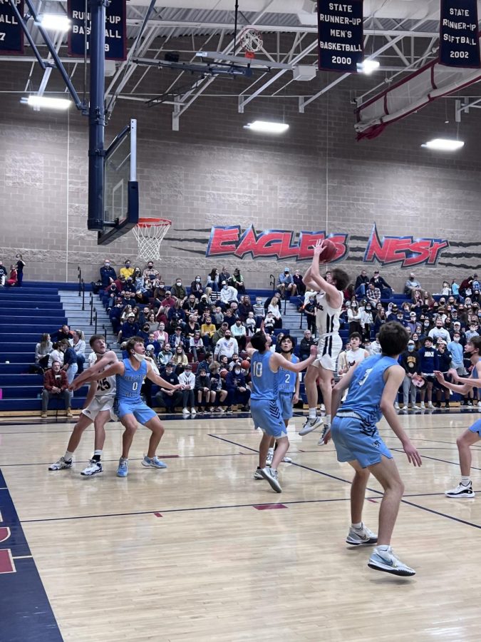 Dakota Ridge lost the game by 2 points. The boys played hard in the second half of the game scoring multiple points back-to-back getting the score to 38-40 Ralston Valley. “We played good defense the whole game,” Carson Evans (11) said. 