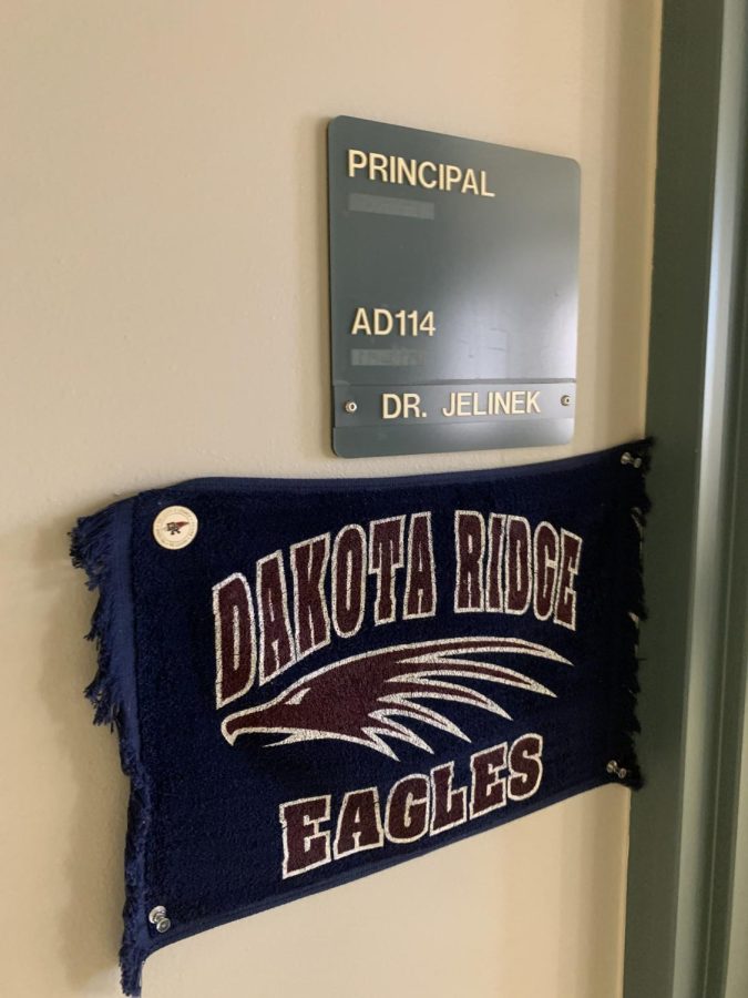 Dr. Jelinek’s principal sign finally meets its last school year.