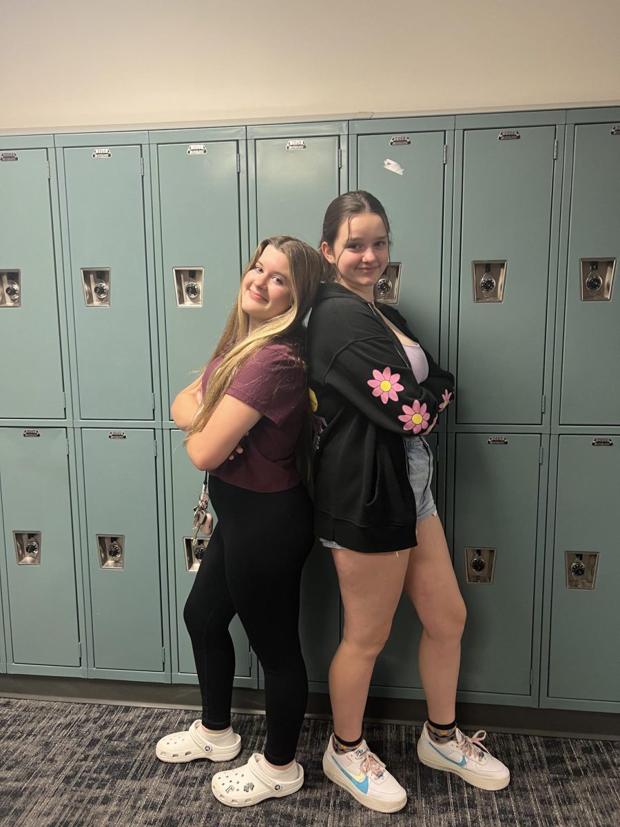 Juniors Chloe Berger (left) and Nani Sluiter (right) wear purple.

I think Spirit Week is a lot of fun, but I wish that more people would participate Nani Sluiter said.
