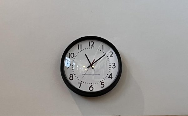 Students and staff regularly look at the clock while adjusting to the new times. 