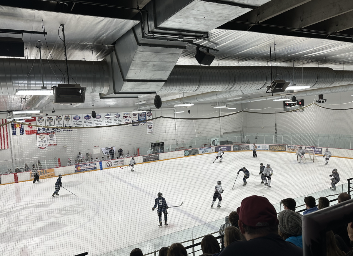 The Eagles varsity hockey played Chatfield two nights in a row, December 13 and 14, 2024. The first night they lost 0-9, and the second night they lost 0-8. DRHS senior Reese Newman sang the national anthem both nights to a full crowd. 